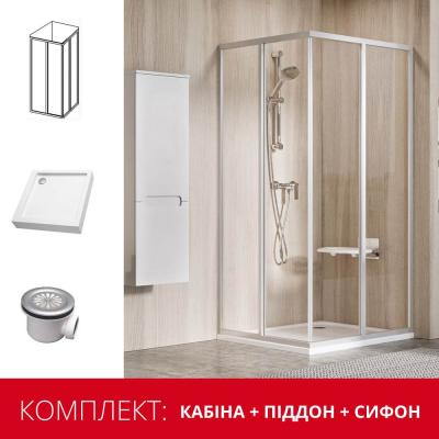 Душова кабінка Ravak Supernova SRV2 S 195 -90 (піддон Modena 90 ST Slim + сифон) сатин Тransparent Душова кабінка Ravak Supernova SRV2 S 195 -90 (піддон Modena 90 ST Slim + сифон) сатин Тransparent